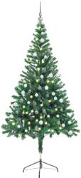 vidaXL Brad de Craciun pre-iluminat cu globuri, 150 cm, 380 de ramuri GartenMobel Dekor (3077660)