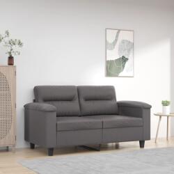 vidaXL Canapea cu 2 locuri, gri, 120 cm, piele ecologica GartenMobel Dekor (359580) Canapea