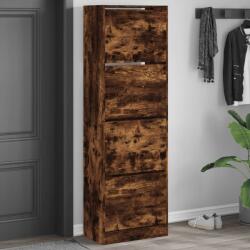 vidaXL Pantofar cu 4 sertare rabatabile, stejar fumuriu, 60x34x187, 5cm GartenMobel Dekor (3214375) Pantofar