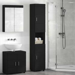 vidaXL Set dulap baie TULUM Negru 37 x 31, 5 x 203 cm Lemn compozit GartenMobel Dekor (880352)