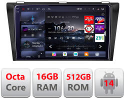 Edotec Navigatie Mazda 3 2004-2009 Edotec QLED 2K, 16GB RAM, 512GB, 360 (KIT-161+EDT-E809-2K)