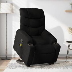vidaXL Fotoliu rabatabil de masaj, cu ridicare, negru, material textil GartenMobel Dekor (3206656)