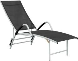 vidaXL Sezlong de plaja, negru, aluminiu & textilena GartenMobel Dekor (310521)