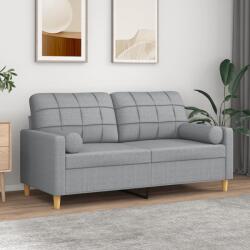vidaXL Canapea cu 2 locuri cu pernute, gri deschis, 140 cm, textil GartenMobel Dekor (3200782) Canapea