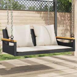 vidaXL Banca de balansoar cu perne, negru, 109x62x40 cm, poliratan GartenMobel Dekor (368146)