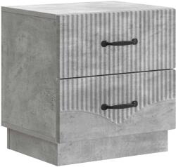 vidaXL Noptiera gri beton cu 2 sertare, din lemn prelucrat, 43 x 34, 5 x 44, 5 cm (895221)