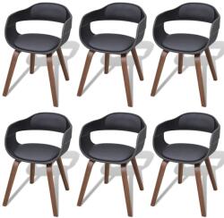 vidaXL Scaune bucatarie, 6 buc. , lemn curbat si piele ecologica GartenMobel Dekor (271950)