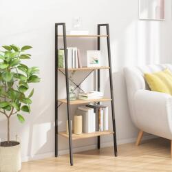 vidaXL Raft vertical cu 4 niveluri, maro deschis/negru, 56x35x140 cm GartenMobel Dekor (336364) Biblioteca