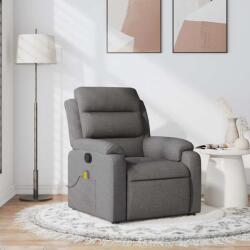 vidaXL Fotoliu de masaj rabatabil, gri închis, material textil GartenMobel Dekor (373475)