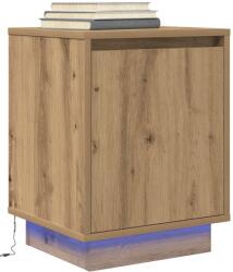 vidaXL Noptiera cu lumini LED Stejar Artisan 38x34x50 cm GartenMobel Dekor (861281)