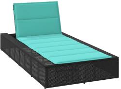 vidaXL Sezlong cu perna plutitoare Rattan poli negru GartenMobel Dekor (4104210)