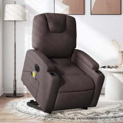 vidaXL Fotoliu electric masaj rabatabil cu ridicare maro închis textil GartenMobel Dekor (3204409)