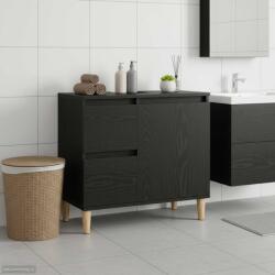 vidaXL Dulap de Baie cu usa Stejar Negru 65 x 33 x 60 cm Lemn compozit GartenMobel Dekor (862811)