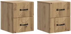vidaXL Set 2 noptiere suspendate cu 4 sertare, stejar artizanal, 34, 5x33x40 cm (898654)