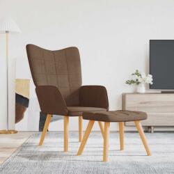 vidaXL Scaun de relaxare cu taburet, maro, textil GartenMobel Dekor (327933)