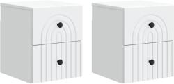 vidaXL Set 2 noptiere suspendate albe cu 4 sertare, 33 x 34, 5 x 40 cm (898126)