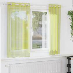vidaXL Perdele Voile cu Oelii 2 buc Verde mar 140x175 cm GartenMobel Dekor (4102054)
