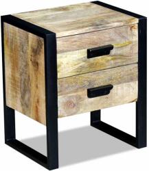 vidaXL Masa laterala cu 2 sertare din lemn solid de mango, 43x33x51 cm GartenMobel Dekor (243298)