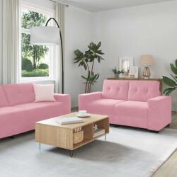 vidaXL Set de canapea 3 pcs Roz 221 x 80 x 80 cm Catifea GartenMobel Dekor (3324642) Canapea