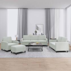 vidaXL Set de canapele, 4 piese, gri deschis, catifea GartenMobel Dekor (3201944) Canapea