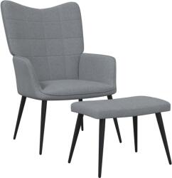 vidaXL Scaun de relaxare cu taburet, gri deschis, textil GartenMobel Dekor (327952)