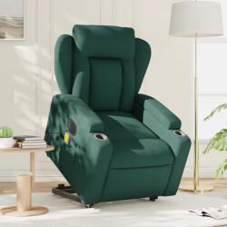 vidaXL Fotoliu electric masaj rabatabil / ridicare verde închis textil GartenMobel Dekor (3204524)
