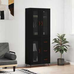 vidaXL Dulap înalt, negru, 69, 5x34x180 cm, lemn compozit GartenMobel Dekor (3198570) Comoda
