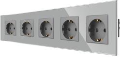 Luxion Priza Cvintupla LUXION cu rama din sticla SmartElectro IntelligentHouse (LX-5MP010G-GY)