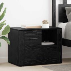 vidaXL Noptiera stejar negru 60x36x45 cm cu 2 sertare si raft, lemn compozit (881089)