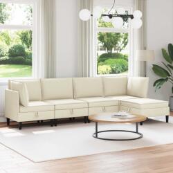 vidaXL Set de mobilier pentru living 5 pcs Crem Tesatura GartenMobel Dekor (3413781) Canapea