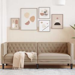 vidaXL Canapea Chesterfield cu 3 locuri, cappuccino, piele ecologica GartenMobel Dekor (372671) Canapea