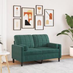 vidaXL Canapea cu 2 locuri cu pernute, verde închis, 120 cm, catifea GartenMobel Dekor (3278211) Canapea