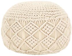 vidaXL Taburet puf macrame lucrat manual, 45 x 30 cm, bumbac GartenMobel Dekor (248090)