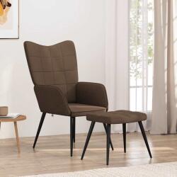 vidaXL Scaun de relaxare cu taburet, maro, textil GartenMobel Dekor (327955)