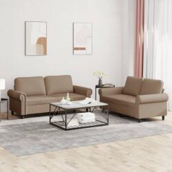 vidaXL Set de canapele cu perne, 2 piese, cappuccino, piele ecologica GartenMobel Dekor (3202154) Canapea