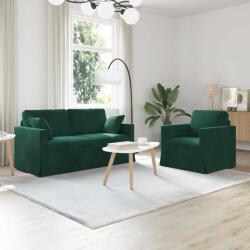 vidaXL Set de canapea 2 pcs Verde închis 158 x 78 x 80 cm Catifea GartenMobel Dekor (3407553) Canapea