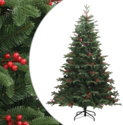 vidaXL Pom Craciun artificial cu balamale, conuri, fructe rosii 180 cm GartenMobel Dekor (358376)