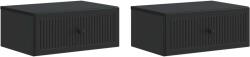 vidaXL Set 2 noptiere suspendate negre, 49 x 34, 5 x 20 cm, lemn prelucrat (897938)