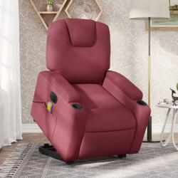 vidaXL Fotoliu de masaj electric rabatabil cu ridicare rosu vin textil GartenMobel Dekor (3204407)