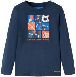 vidaXL Tricou de copii cu maneci lungi, bleumarin melanj, 104 GartenMobel Dekor (12700)