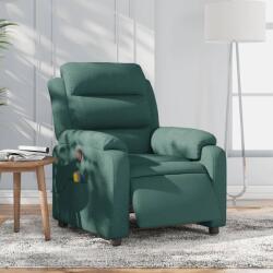 vidaXL Fotoliu electric de masaj rabatabil, verde închis, textil GartenMobel Dekor (3204974)