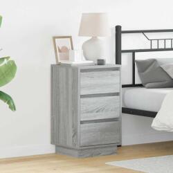 vidaXL Noptiera gri cu 3 sertare, 39 x 34, 5 x 65 cm, lemn compozit (869631)
