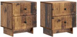 vidaXL Set 2 noptiere cu 4 sertare, finisaj lemn vechi, 43 x 34, 5 x 47, 5 cm (893852)