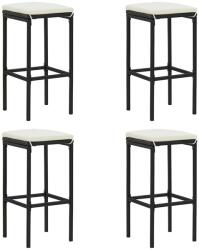 vidaXL Scaune de bar cu perne, 4 buc. , negru, poliratan GartenMobel Dekor (313446)
