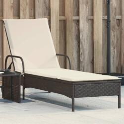 vidaXL Sezlong cu roti si perna, negru, poliratan GartenMobel Dekor (368308)
