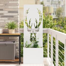 vidaXL Ghiveci de Gradina cu Panou Decorativ Alb 50 x 140 cm GartenMobel Dekor (876484)