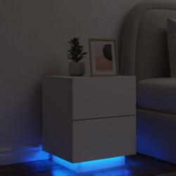 vidaXL Noptiera cu lumini LED, alb, lemn prelucrat GartenMobel Dekor (836735)