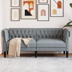 vidaXL Canapea Chesterfield cu 2 locuri, gri deschis, material textil GartenMobel Dekor (372547) Canapea