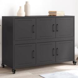 vidaXL Dulap, negru, 100, 5x39x72 cm, otel GartenMobel Dekor (846740) Comoda