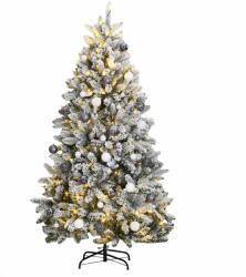 vidaXL Brad Craciun artificial articulat cu 300 LED-uri/globuri 270 cm GartenMobel Dekor (3210177)
